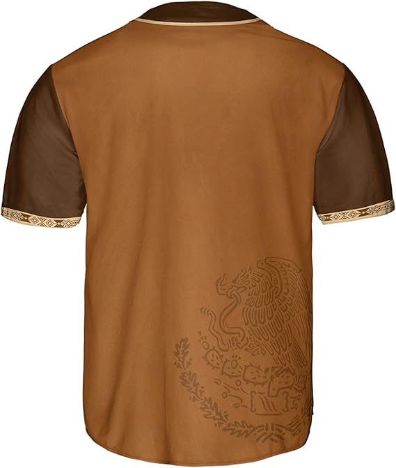 Mexico Brown Baseball Jersey – Vintage Aztec Heritage Shirt