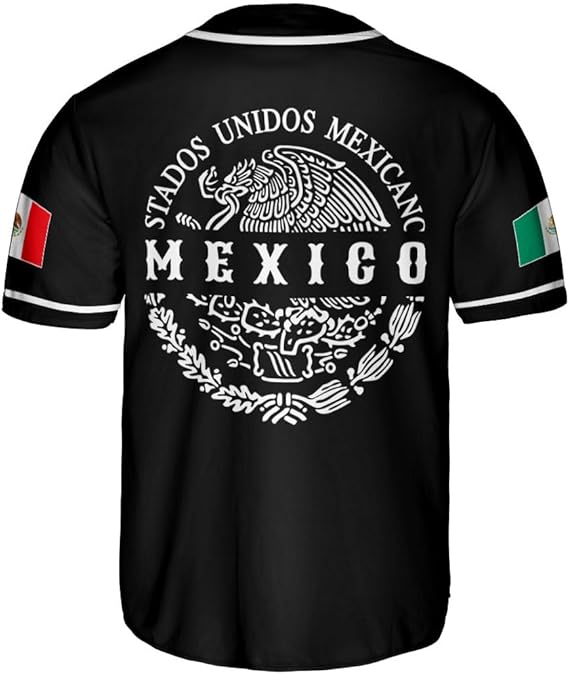 Mexico Baseball Jersey – Black and White Eagle Snake Shirt, Bold Heritage Design