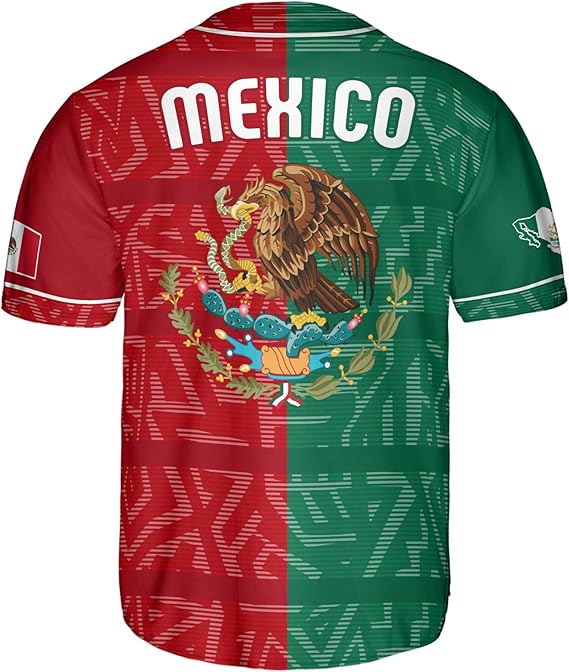 Mexico Flag Baseball Jersey – Split Red & Green Patriotic Shirt