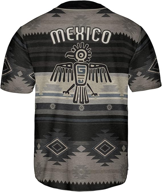 Mexico Thunderbird Baseball Jersey – Tribal Aztec Pattern Shirt