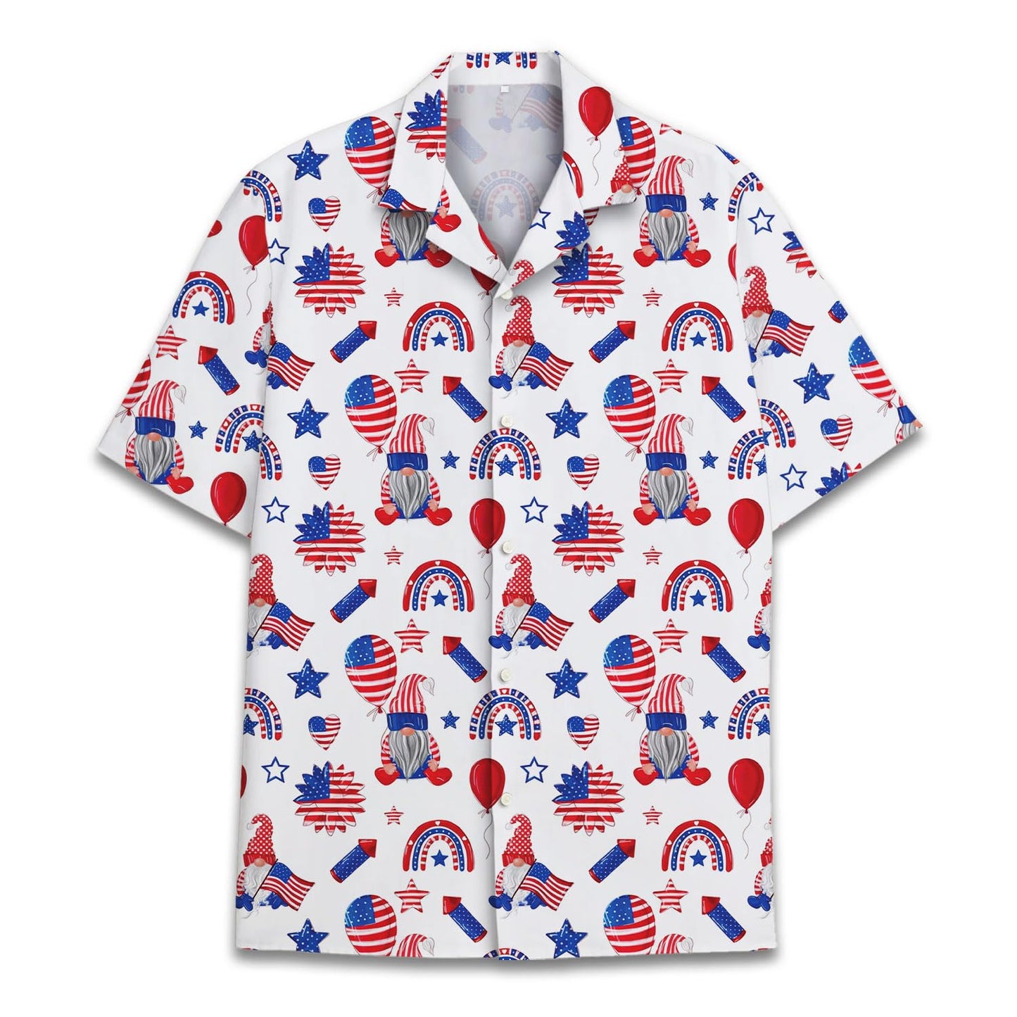 4th of July Gnome Hawaiian Shirt – Patriotic USA Celebration Vibes