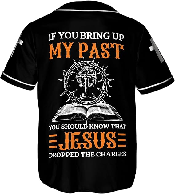Christian Baseball Jersey – Jesus Dropped the Charges Shirt – Faith-Based Apparel