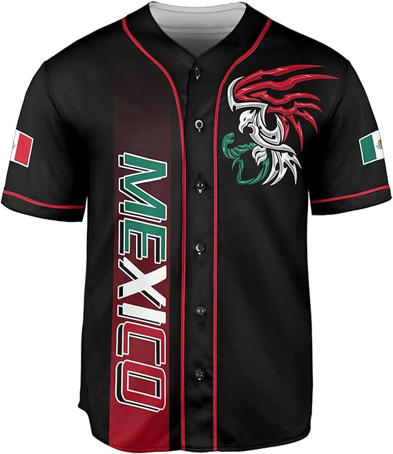Mexico Baseball Jersey – Tribal Eagle & Flag Crest Sports Shirt