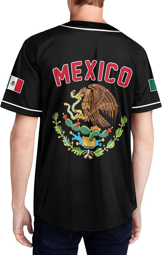 Mexico Baseball Jersey – Aztec Calendar & Flag Crest Shirt