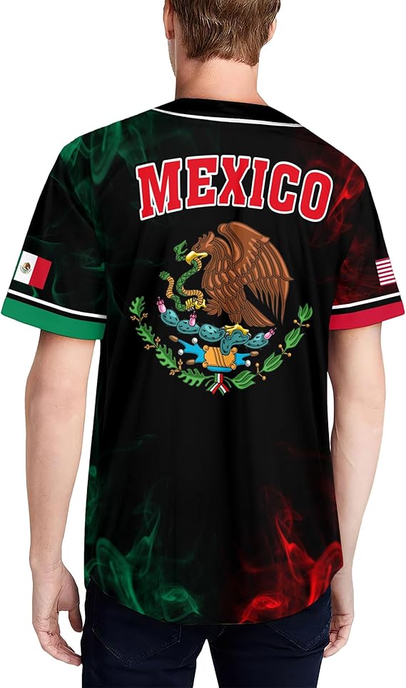 Mexico USA Eagle Baseball Jersey – Dual Pride Flag Sports Shirt