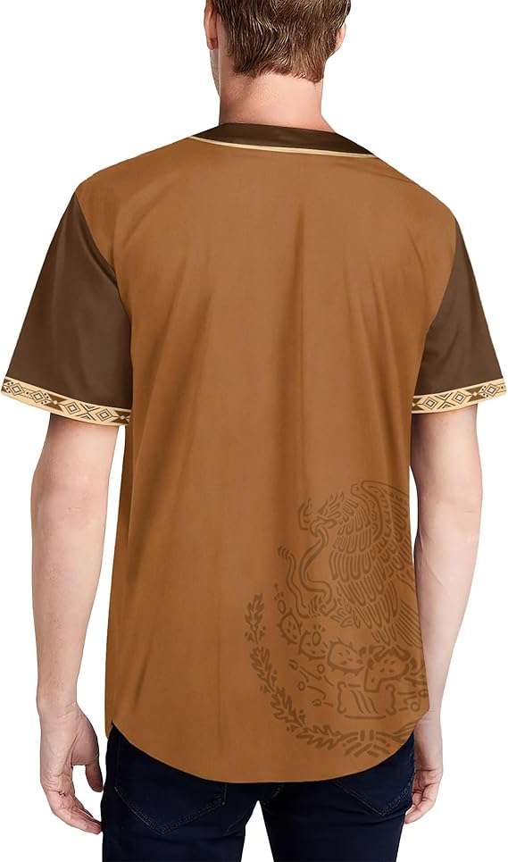 Mexico Brown Baseball Jersey – Vintage Aztec Heritage Shirt