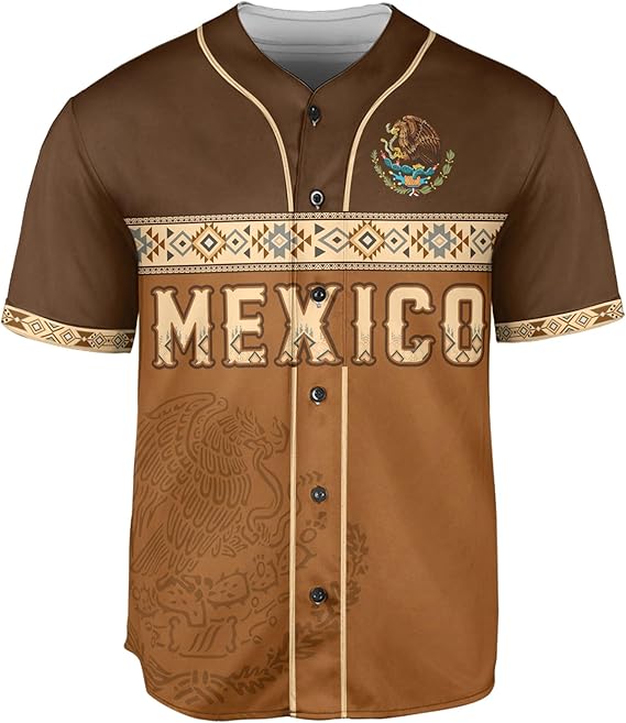 Mexico Brown Baseball Jersey – Vintage Aztec Heritage Shirt