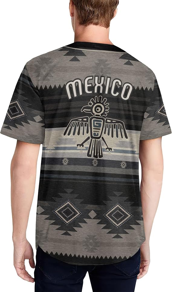 Mexico Thunderbird Baseball Jersey – Tribal Aztec Pattern Shirt
