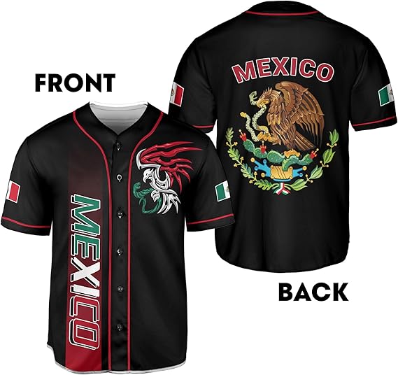 Mexico Baseball Jersey – Tribal Eagle & Flag Crest Sports Shirt