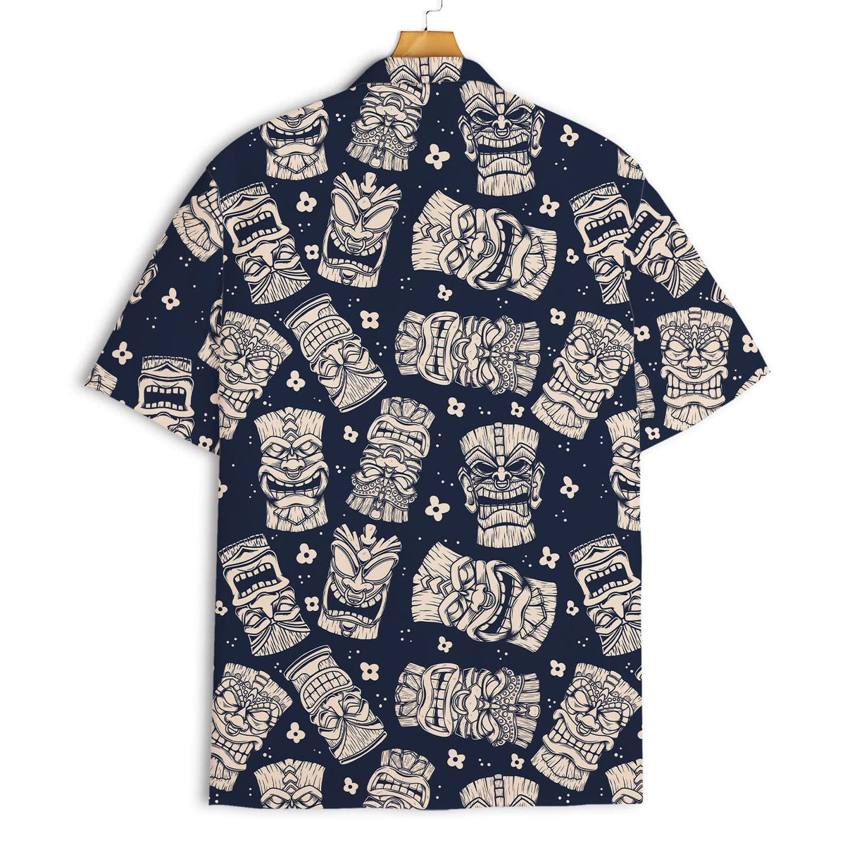 Red Tiki Hawaiian Shirt – Vintage Tribal Floral Print Aloha Beach Shirt