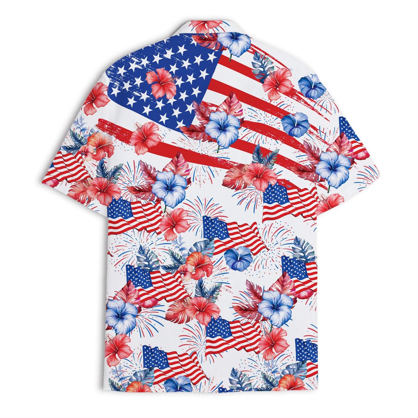 American Flag Fireworks Hawaiian Shirt – Patriotic 4th of July Style