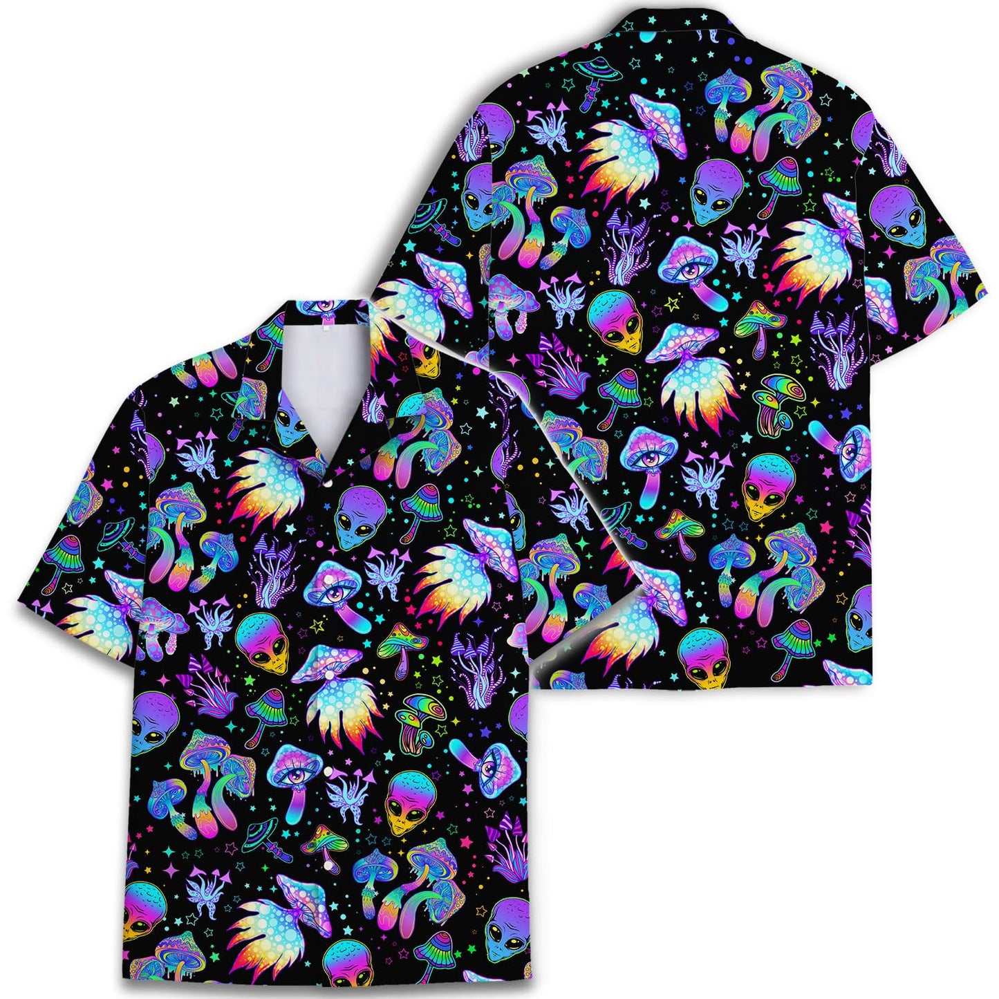 Psychedelic Alien Mushroom Hawaiian Shirt – Trippy Spacecore Style