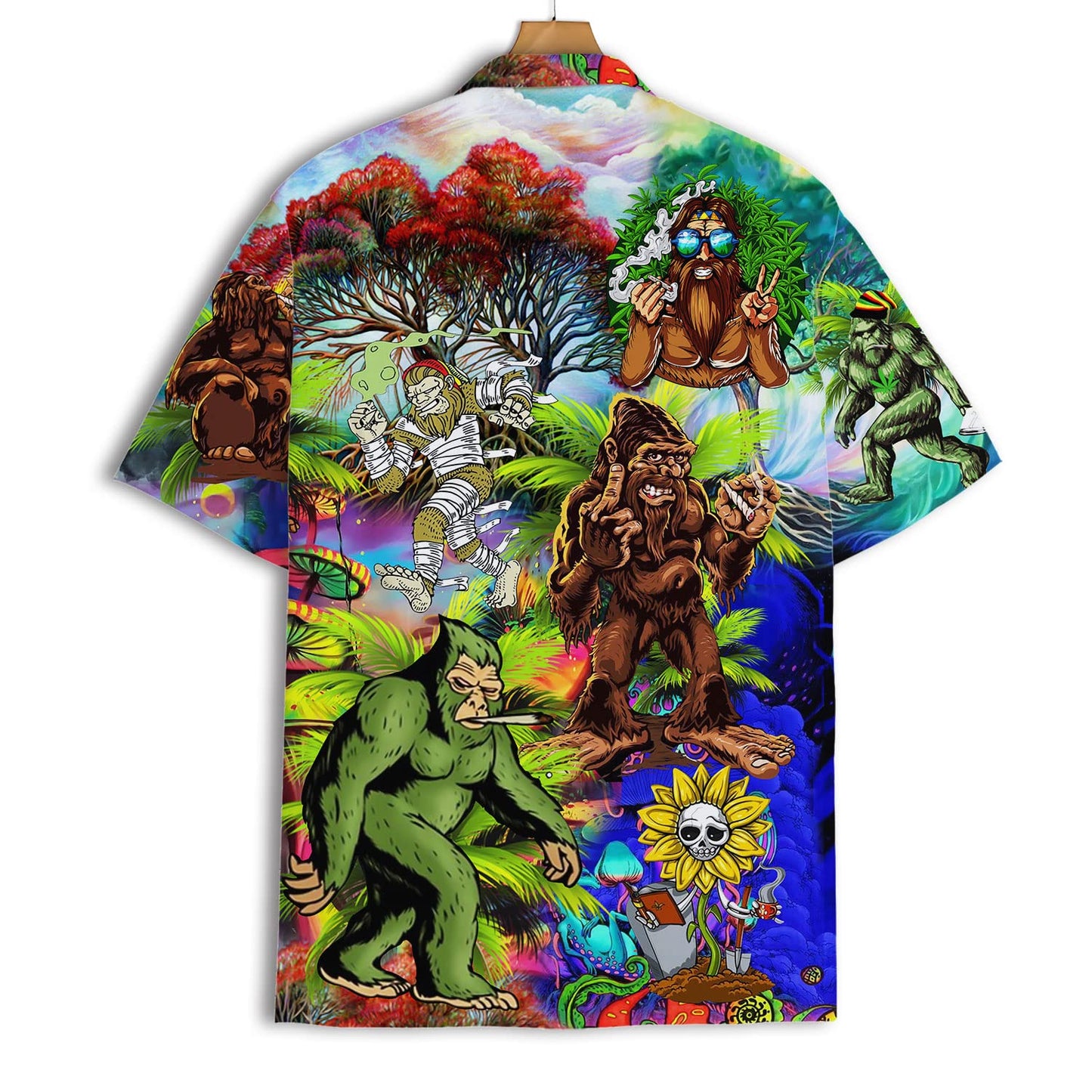 Psychedelic Bigfoot Hawaiian Shirt – Funny Yeti Summer Shirt