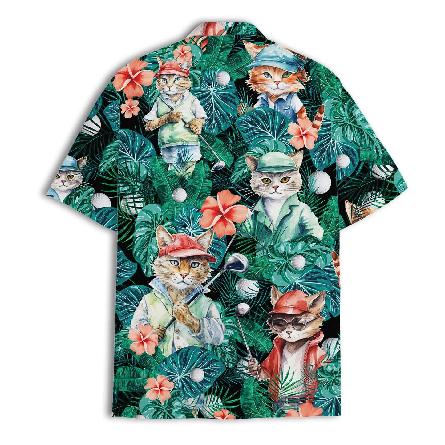 Funny Golf Cat Hawaiian Shirt – Tropical Pet Lover Gift