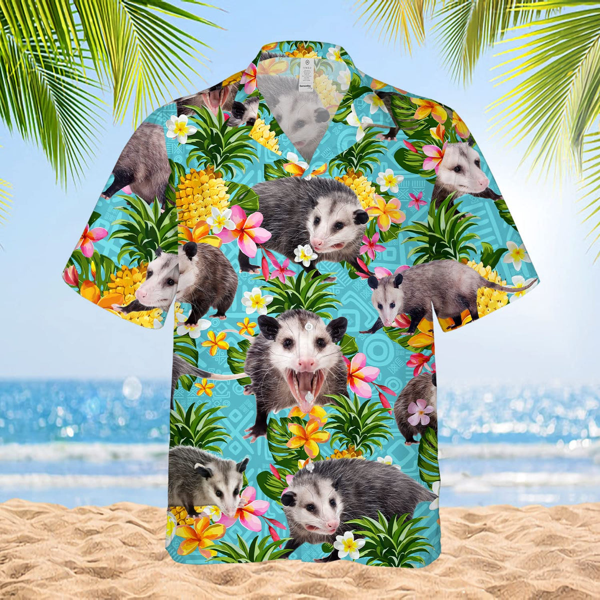 Funny Possum Hawaiian Shirt – Tropical Pineapple & Flower Print Aloha Shirt