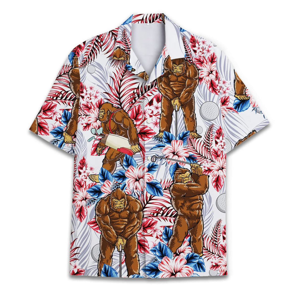 Gorilla Golf Hawaiian Shirt – Funny Big Ape Tropical Summer Shirt
