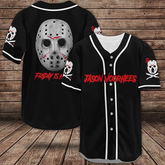 Jason Voorhees Baseball Jersey – Friday the 13th Horror Shirt
