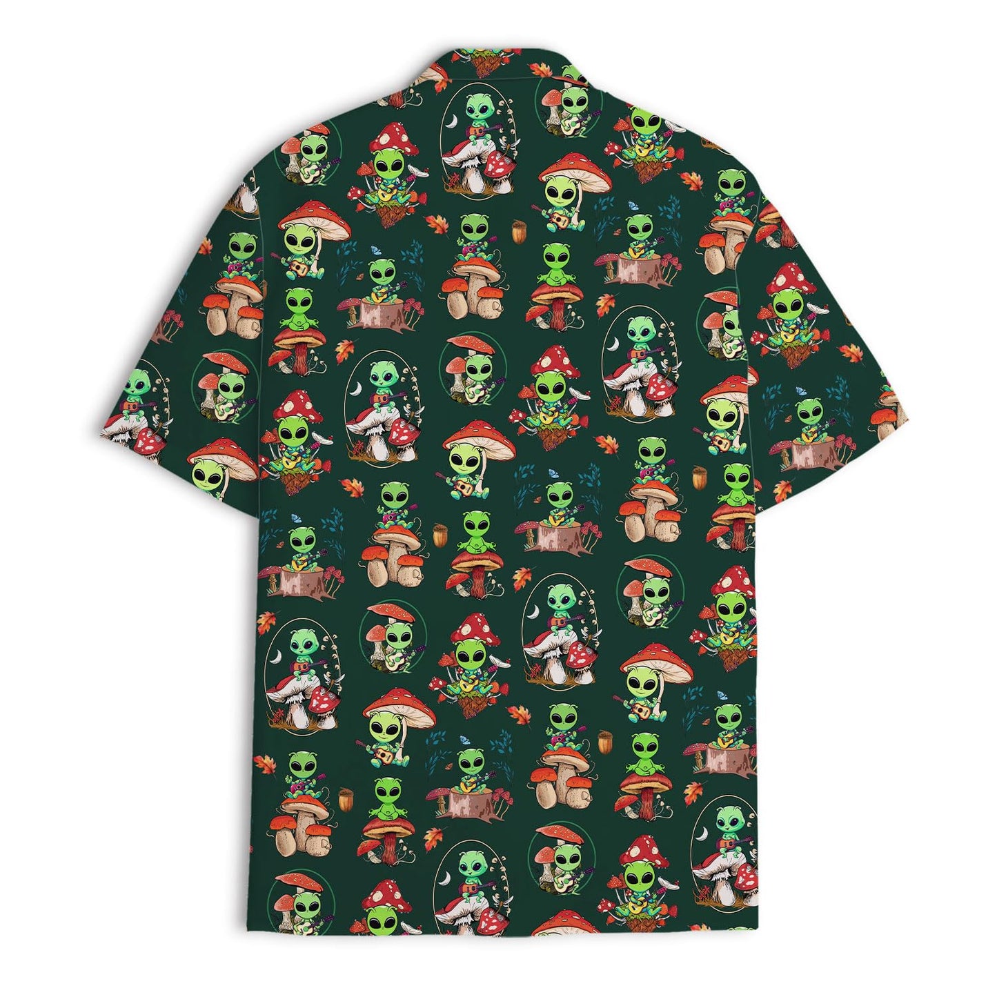 Alien Mushroom Hawaiian Shirt – Trippy Forest Alien Aloha Shirt