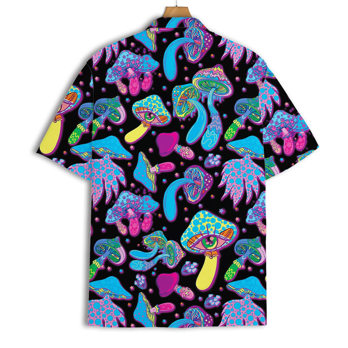 Psychedelic Mushroom Hawaiian Shirt – Trippy Neon Aloha Shirt for Festivals