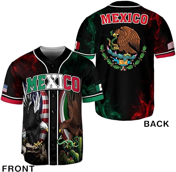 Mexico USA Eagle Baseball Jersey – Dual Pride Flag Sports Shirt