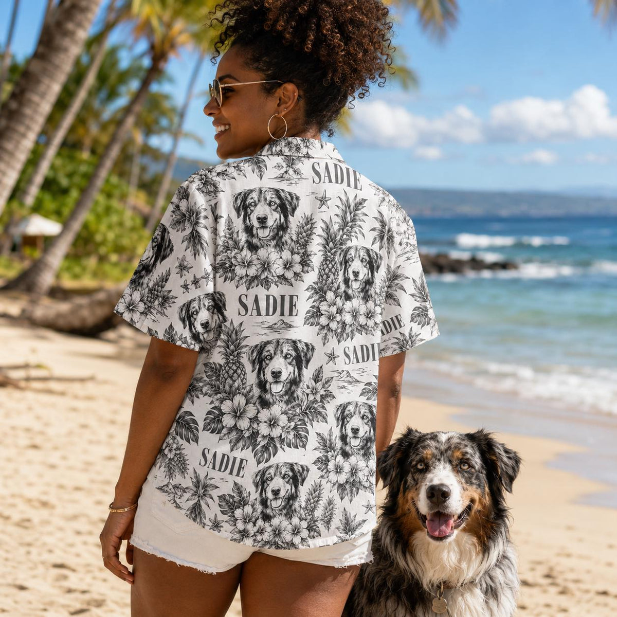 Custom Hawaiian Shirt with Dog Print and Floral Design – Unique Gift Shirt - Image 18