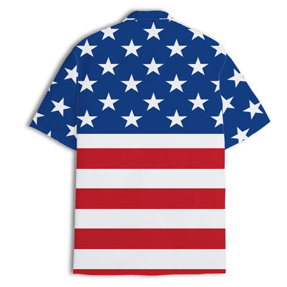 American Flag 2 Hawaiian Shirts for Men Women, Button-Down Shirt