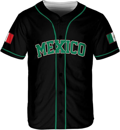 Mexico Eagle Baseball Jersey – Estados Unidos Mexicanos Gold Emblem Shirt