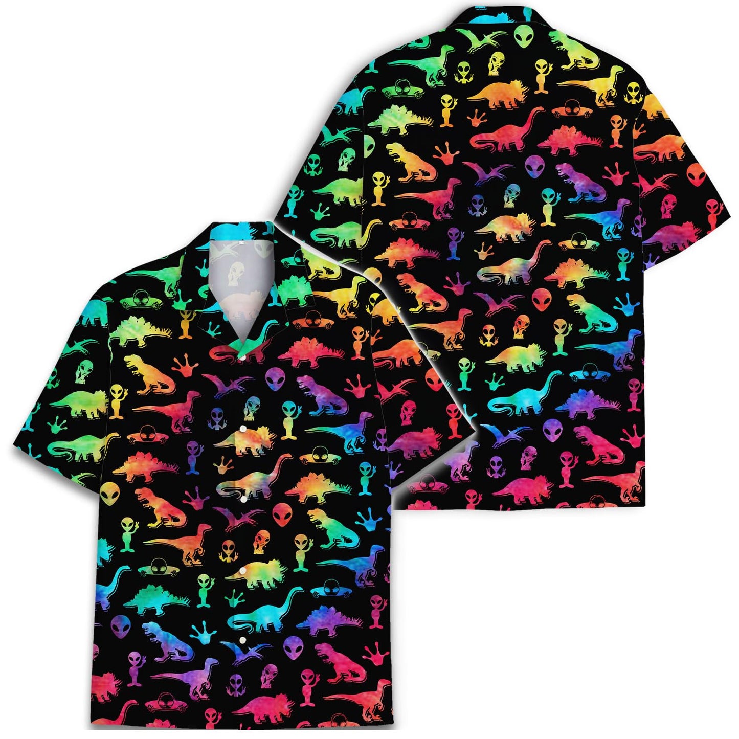 Alien Tie Dye, Alien Hawaiian Shirt Mens Women