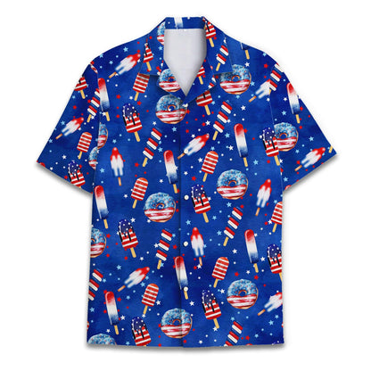 Donut Popsicle Hawaiian Shirt for Men, Button Down Shirt