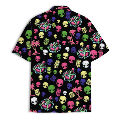 Aliens Vacation, Alien Hawaiian Shirt Mens Women