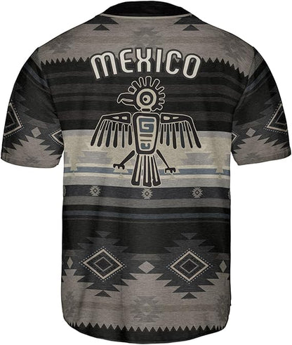 Mexico Thunderbird Baseball Jersey – Tribal Aztec Pattern Shirt
