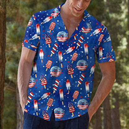 Donut Popsicle Hawaiian Shirt for Men, Button Down Shirt