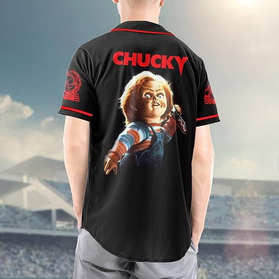 Chucky Baseball Jersey – Horror Movie Button-Up Shirt