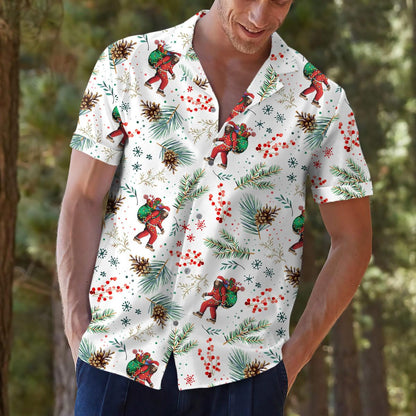 Bigfoot Christmas Hawaiian Shirt Womens Mens