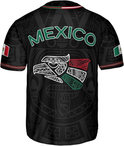 Mexico Baseball Jersey – Aztec Eagle Head & Vertical Script Shirt