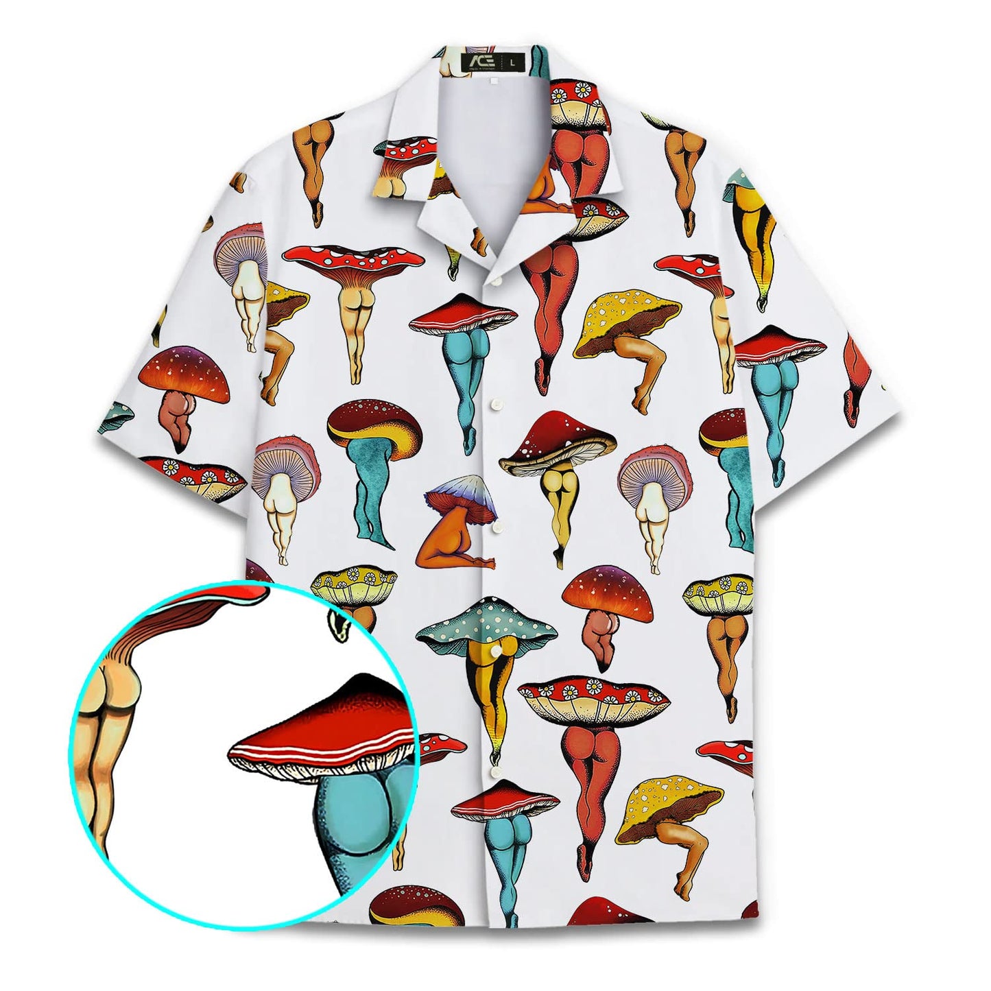 Mushroom Butt Hawaiian Shirts for Men Women