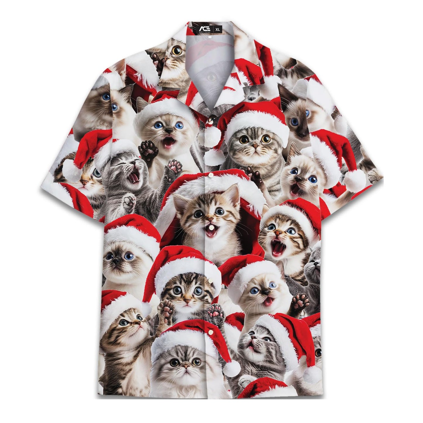 Christmas Cat Mens Women Christmas Hawaiian Shirt