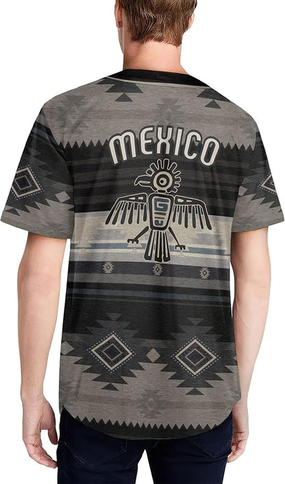 Mexico Thunderbird Baseball Jersey – Tribal Aztec Pattern Shirt