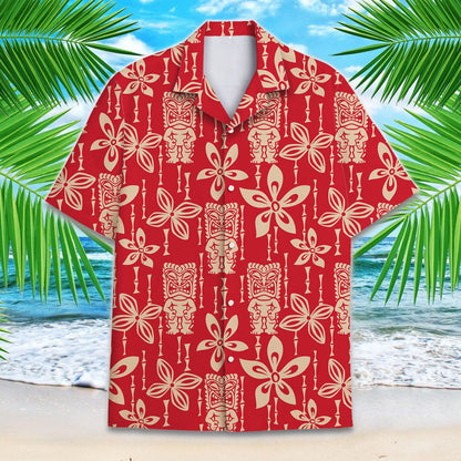 Tiki Button-Down Shirt, Hawaiian Shirts for Men Women