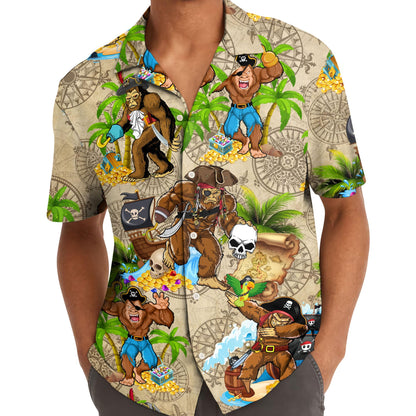 Bigfoot Pirate Hawaiian shirt, Bigfoot Hawaiian Shirt Mens Wowen