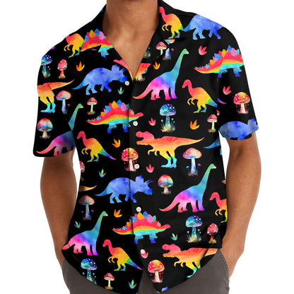 Rainbow Mushroom Hawaiian Shirt for Men, Button Down Shirt Men