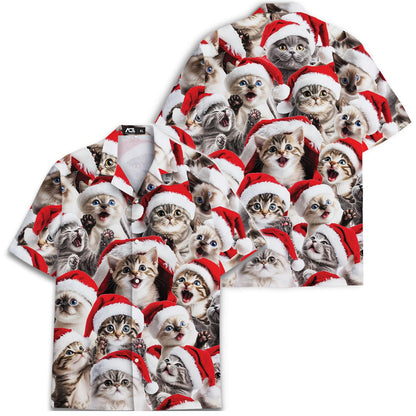 Christmas Cat Mens Women Christmas Hawaiian Shirt