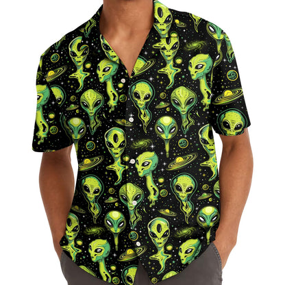 Alien Space, Alien Hawaiian Shirt Mens Women