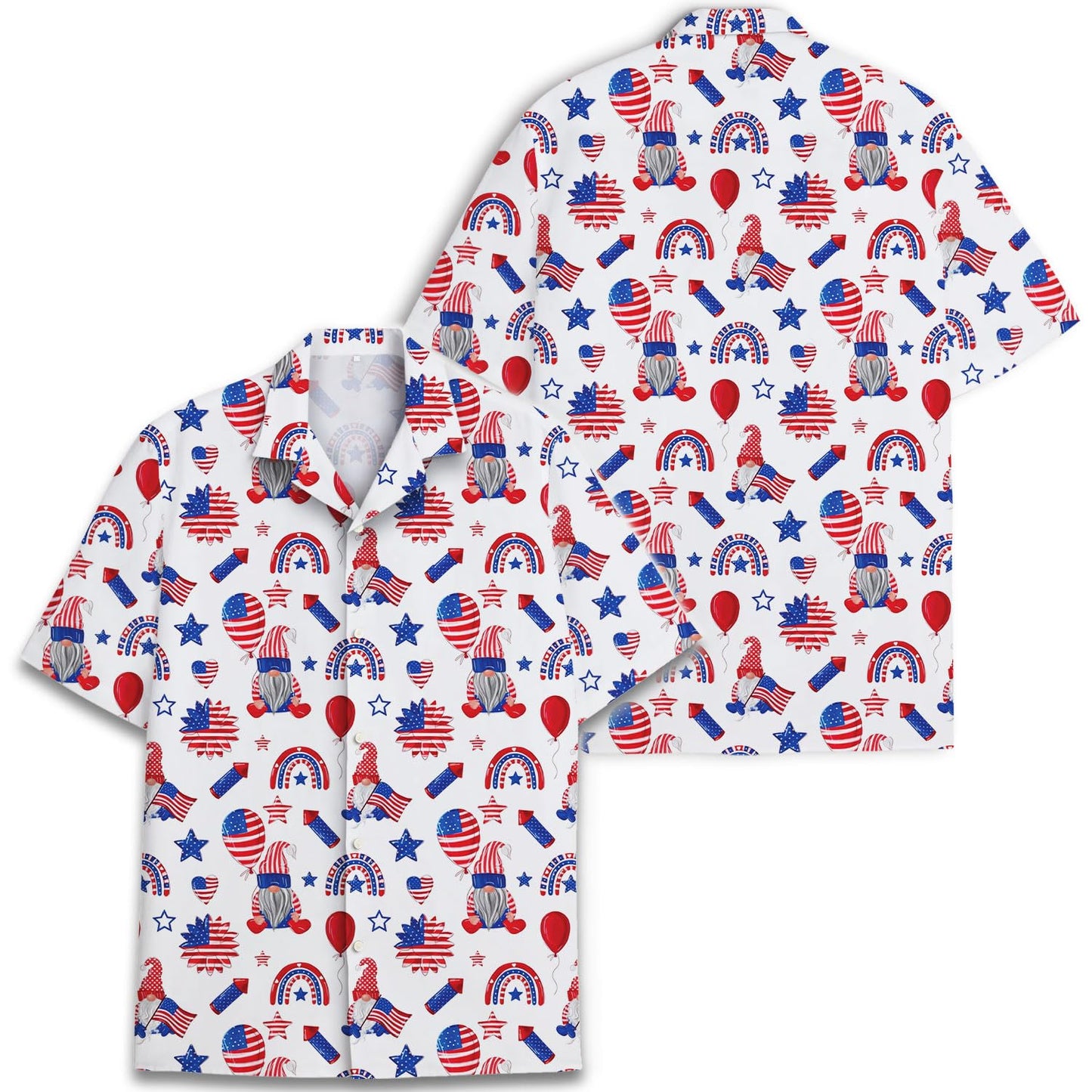 Gnome Hawaiian Shirts Short Sleeve Button Down Shirt Men