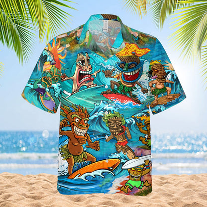 Tiki Hawaiian Shirts for Men Women, Button-Down