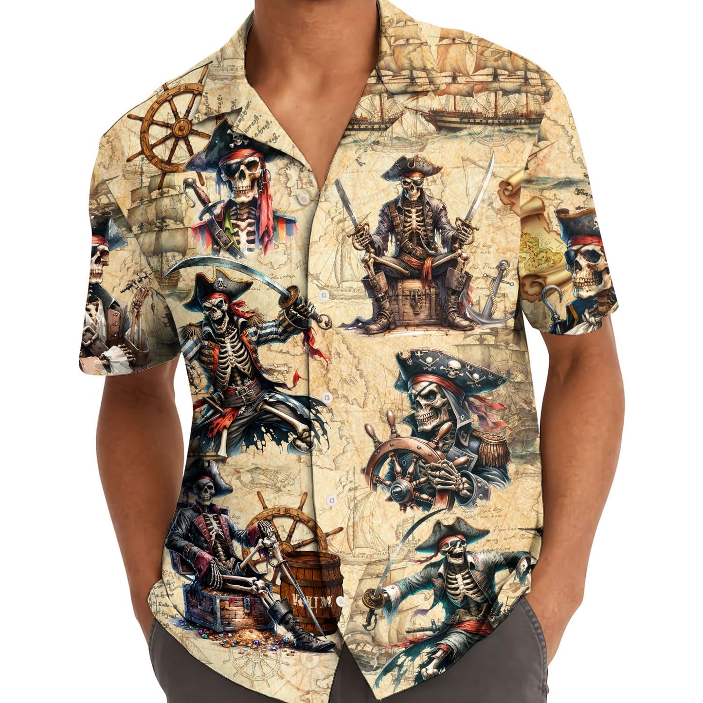 Pirate Hawaiian shirt, Pirate Hawaiian Shirt Mens Wowen