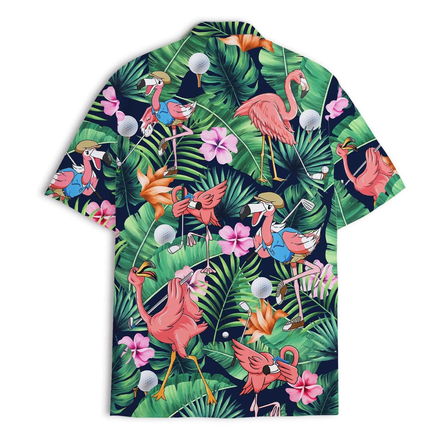 Hawaiian Flamingo Shirts, Mens Women Cotton Hawaiian Shirts