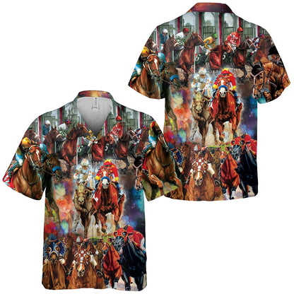 Racing Horse Hawaiian Shirts for Men Women