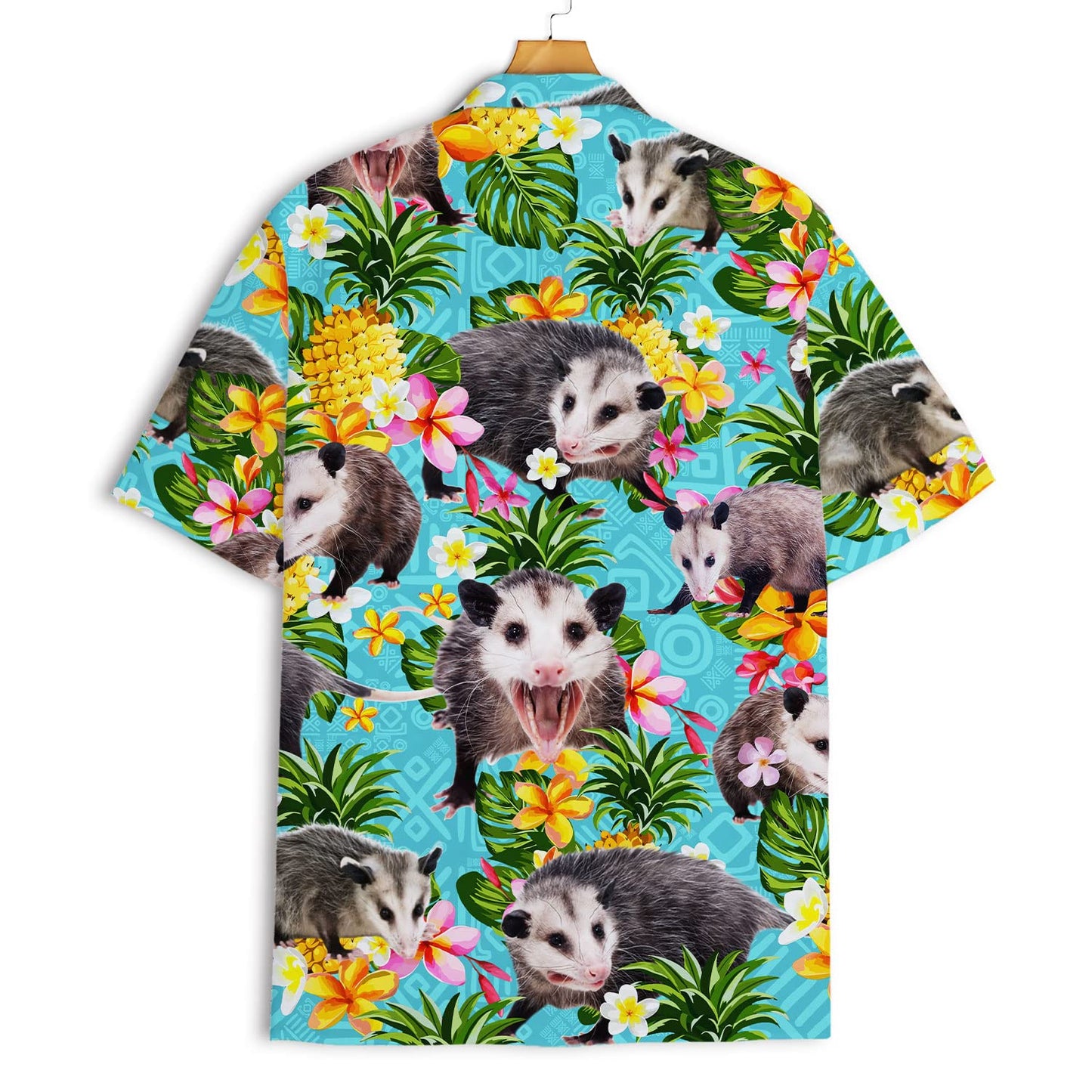 Hawaiian Pineapple Opossum Shirts, Mens Women Cotton Hawaiian Shirts