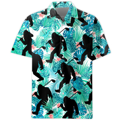 Bigfoot Surfing Hawaiian Shirt, Men Bigfoot Surfing Hawaiian Shirt